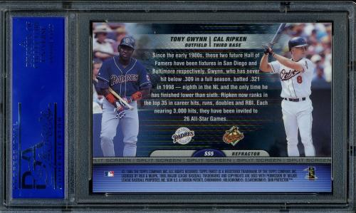 1999 Finest Split Screen Refractor/Non-Refractor - No Coating #SS5 C.Ripken/T.Gwynn PSA 10 #30980353 - Back