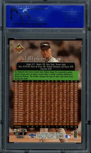 1999 Flair Showcase Row 3 #8 Cal Ripken PSA 10 #81333696 - Back