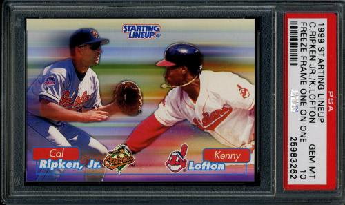 1999 Kenner Starting Lineup One on One Cards #5 C.Ripken/K.Lofton PSA 10 #25983262