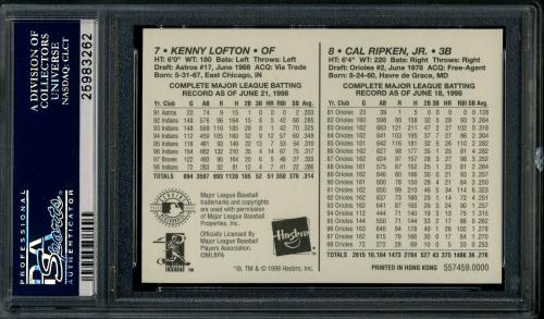 1999 Kenner Starting Lineup One on One Cards #5 C.Ripken/K.Lofton PSA 10 #25983262 - Back