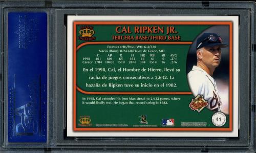 1999 Pacific Crown Collection #41 Cal Ripken PSA 10 #15008177 - Back
