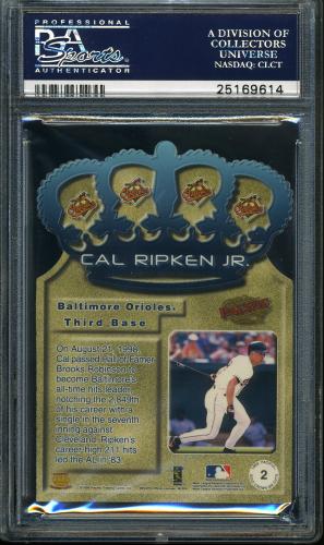 1999 Pacific Gold Crown Die Cuts #2 Cal Ripken PSA 10 #25169614 - Back