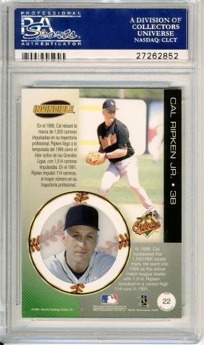 1999 Pacific Invincible #22 Cal Ripken PSA 10 #27262852 - Back