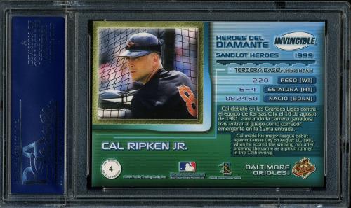 1999 Pacific Invincible Sandlot Heroes #4 Cal Ripken PSA 10 #19642078 - Back