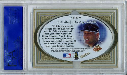 1999 E-X Century Favorites for Fenway '99 #9 Cal Ripken PSA 10 #12032171 - Back
