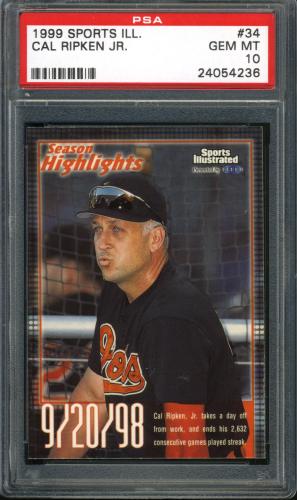 1999 Sports Illustrated #34 Cal Ripken SH PSA 10 #24054236