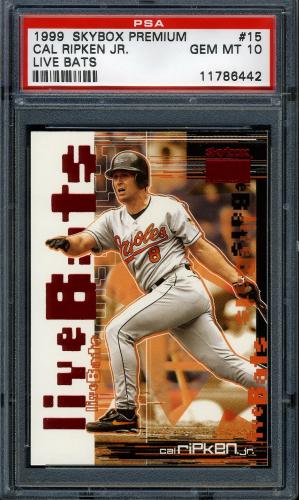 1999 Skybox Premium Live Bats #15 Cal Ripken PSA 10 #11786442