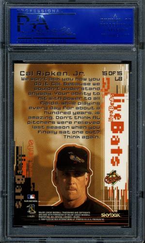 1999 Skybox Premium Live Bats #15 Cal Ripken PSA 10 #11786442 - Back