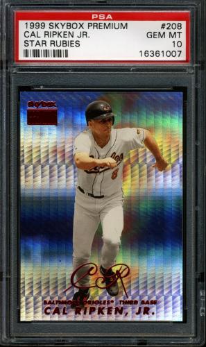 1999 Skybox Premium Star Rubies #208 Cal Ripken PSA 10 #16361007