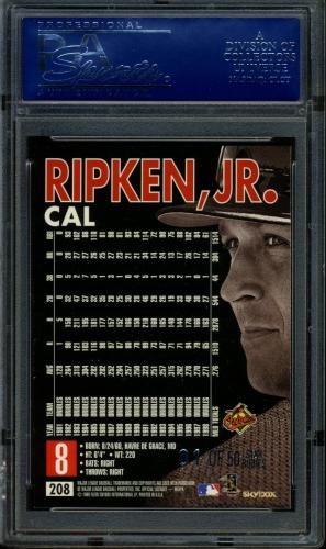 1999 Skybox Premium Star Rubies #208 Cal Ripken PSA 10 #16361007 - Back