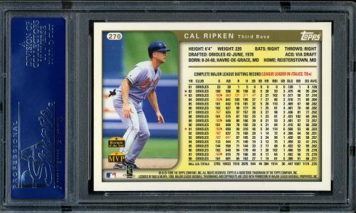 1999 Topps #270 Cal Ripken PSA 10 #16494119 - Back