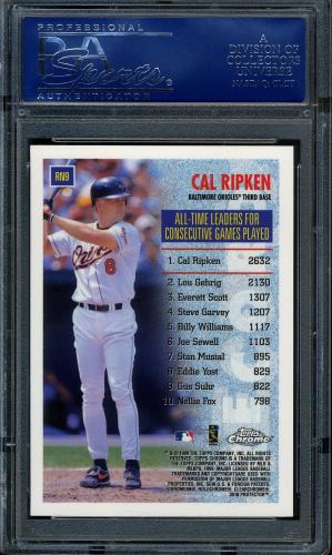 1999 Topps Chrome Record Numbers #RN9 Cal Ripken PSA 10 #16548053 - Back