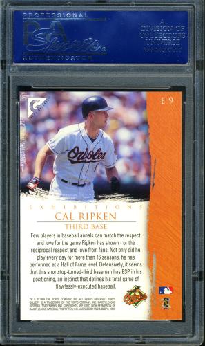1999 Topps Gallery Exhibitions #E9 Cal Ripken PSA 10 #16357424 - Back