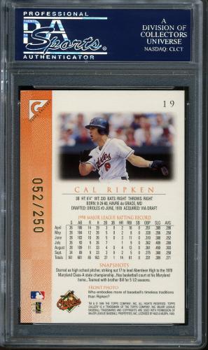 1999 Topps Gallery Player's Private Issue #019 Cal Ripken PSA 10 #23261120 - Back