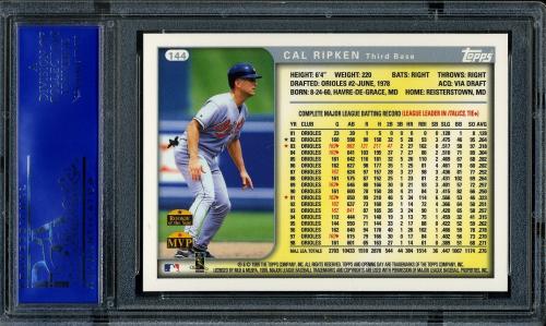 1999 Topps Opening Day #144 Cal Ripken PSA 10 #81276336 - Back