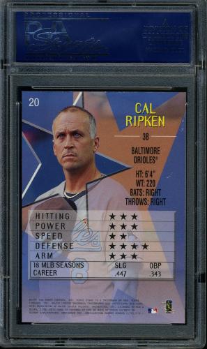 1999 Topps Stars #020 Cal Ripken PSA 10 #20380083 - Back