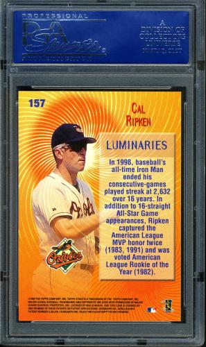1999 Topps Stars #157 Cal Ripken LUM PSA 10 #16499358 - Back