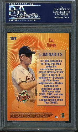 1999 Topps Stars Foil #157 Cal Ripken LUM PSA 10 #22374159 - Back