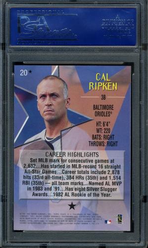 1999 Topps Stars One Star #20 Cal Ripken PSA 10 #14647919 - Back