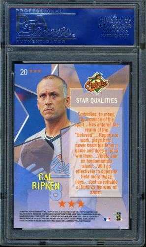 1999 Topps Stars Three Star #20 Cal Ripken PSA 10 #16431880 - Back