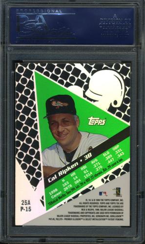 1999 Topps Tek #25A-15 Cal Ripken PSA 9 #20708347 - Back