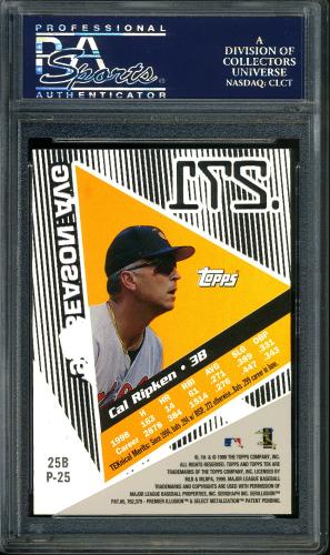 1999 Topps Tek #25B-25 Cal Ripken Away PSA 10 #16590226 - Back