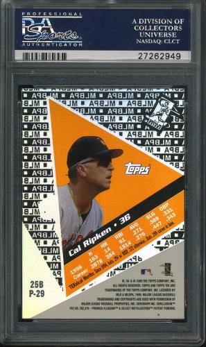 1999 Topps Tek #25B-29 Cal Ripken Away PSA 10 #27262949 - Back