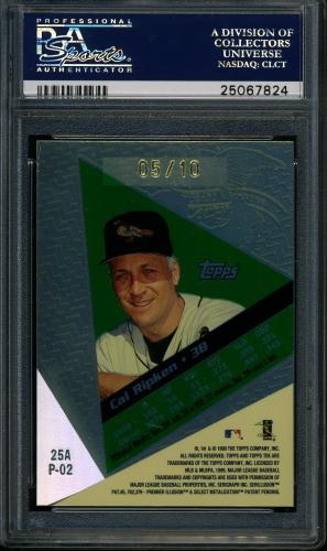 1999 Topps Tek Gold #25A-02 Cal Ripken PSA 10 #25067824 - Back
