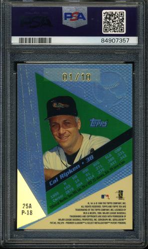 1999 Topps Tek Gold #25A-18 Cal Ripken PSA 8 #84907357 - Back
