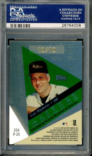 1999 Topps Tek Gold #25A-25 Cal Ripken PSA 9 #26764008 - Back