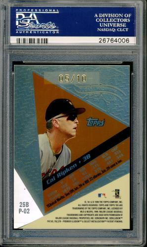 1999 Topps Tek Gold #25B-02 Cal Ripken Away PSA 10 #26764006 - Back