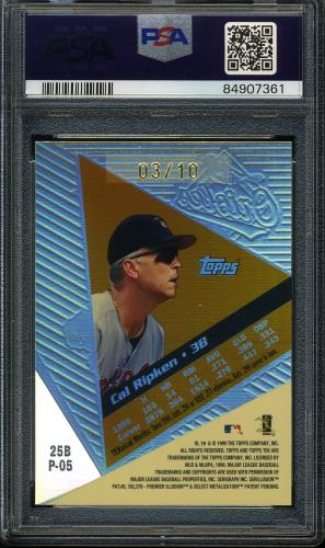 1999 Topps Tek Gold #25B-05 Cal Ripken Away PSA 8 #84907361 - Back