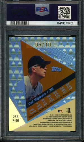 1999 Topps Tek Gold #25B-06 Cal Ripken Away PSA 8 #84907362 - Back