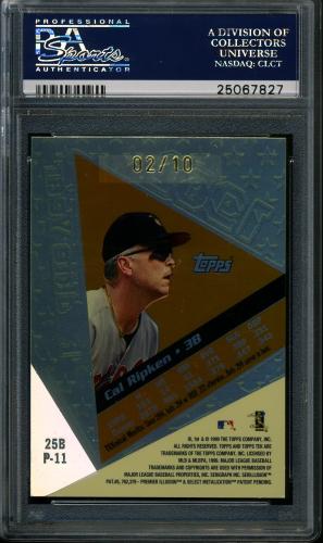 1999 Topps Tek Gold #25B-11 Cal Ripken Away PSA 10 #25067827 - Back