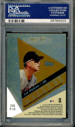 1999 Topps Tek Gold #25B-16 Cal Ripken Away PSA 10 #26764003 - Back