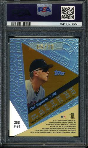 1999 Topps Tek Gold #25B-24 Cal Ripken Away PSA 9 #84907365 - Back