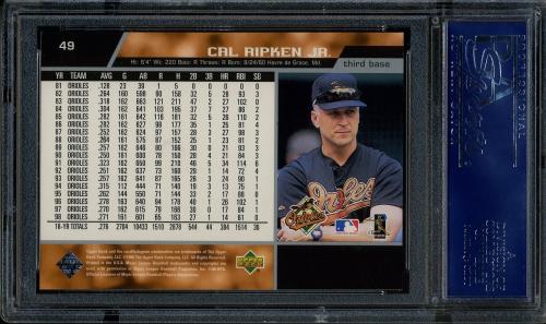 1999 Upper Deck #049 Cal Ripken PSA 10 #17372361 - Back
