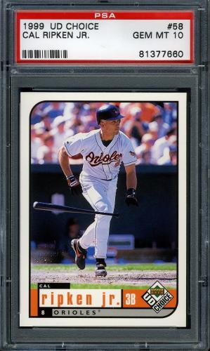 1999 UD Choice #58 Cal Ripken PSA 10 #81377660