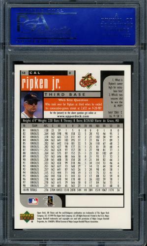 1999 UD Choice #58 Cal Ripken PSA 10 #81377660 - Back