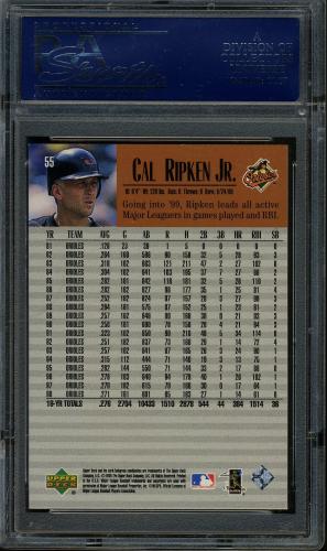 1999 Upper Deck Century Legends #55 Cal Ripken PSA 10 #20302222 - Back