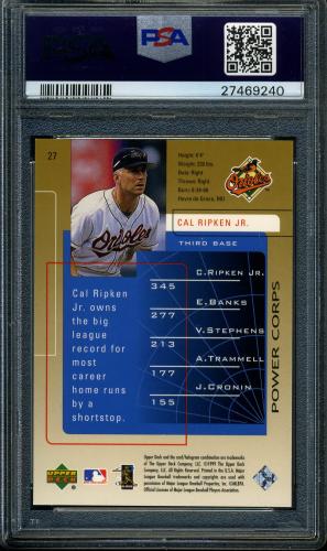 1999 Upper Deck Challengers for 70 Challengers Edition #27 Cal Ripken PSA 10 #27469240 - Back