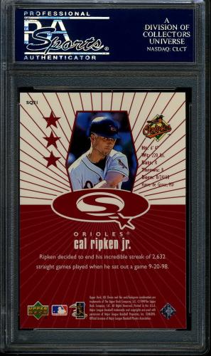 1999 UD Choice StarQuest Red #SQ21 Cal Ripken PSA 10 #22887998 - Back