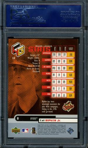1999 Upper Deck HoloGrFX #10 Cal Ripken PSA 10 #16355323 - Back