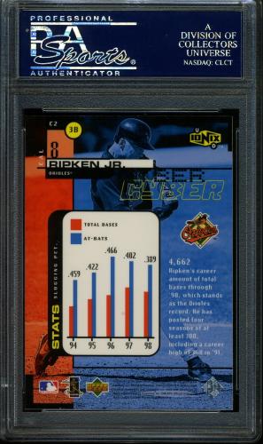 1999 UD Ionix Cyber #C2 Cal Ripken PSA 10 #22281556 - Back