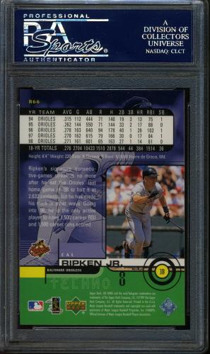 1999 UD Ionix #R66 Cal Ripken TECH PSA 10 #22281566 - Back