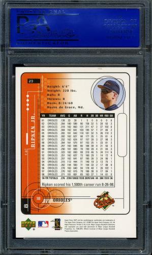 1999 Upper Deck MVP #23 Cal Ripken PSA 10 #11990118 - Back