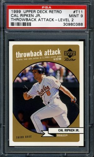 1999 Upper Deck Retro Throwback Attack Level 2 #T11 Cal Ripken PSA 9 #30980388