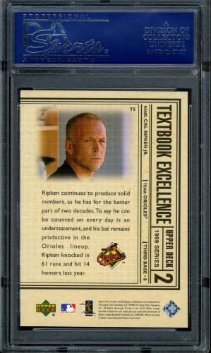 1999 Upper Deck Textbook Excellence #T5 Cal Ripken PSA 10 #15807399 - Back