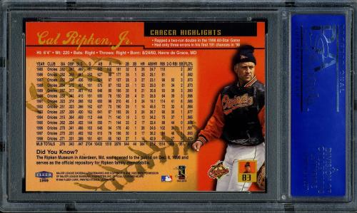 1999 Ultra #083 Cal Ripken PSA 10 #81377436 - Back
