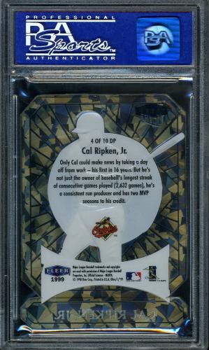 1999 Ultra Diamond Producers #4 Cal Ripken PSA 10 #02160990 - Back